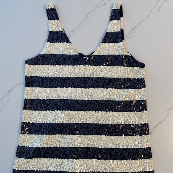 J. Crew Collection Striped Sequin Tank Top ~ Size Medium - Picture 2 of 6